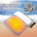 The electric foot heating pad with a beach background. The device is made with high-quality flannel composite fabric.