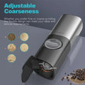 The electric salt pepper grinder, showcasing its adjustable coarseness.